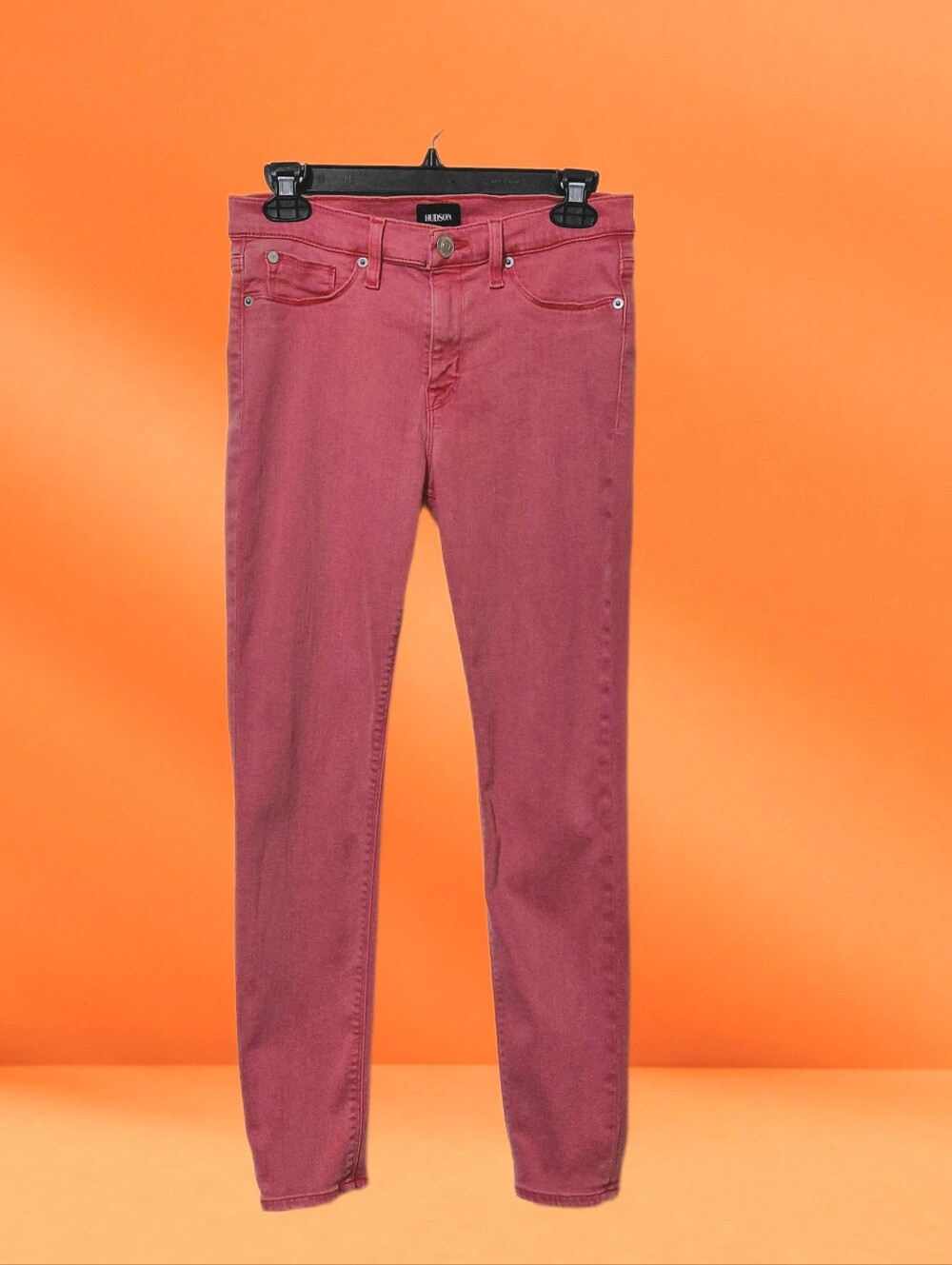 Natalie Midrise Size 29 Salmon Super Skinny Ankle 29x27 EUC Hudson Jeans